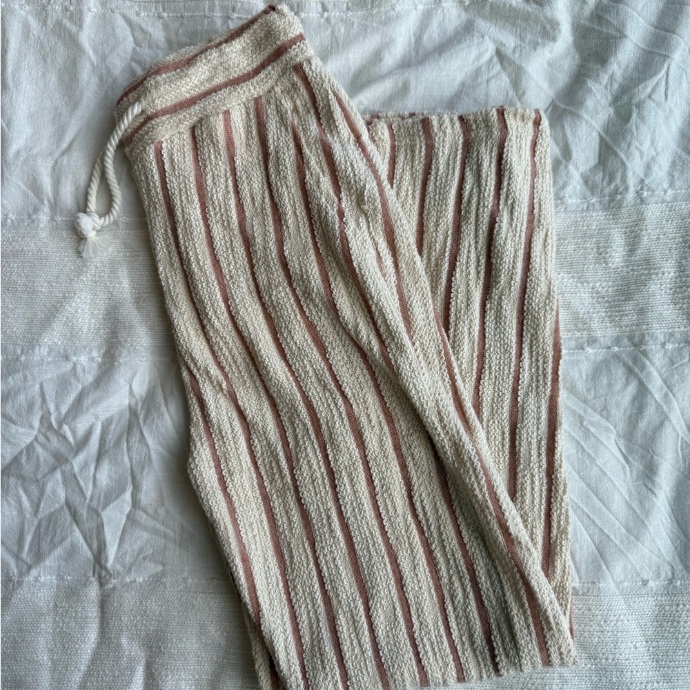 NEW Wide Leg Blush Pink Striped Beach Pants